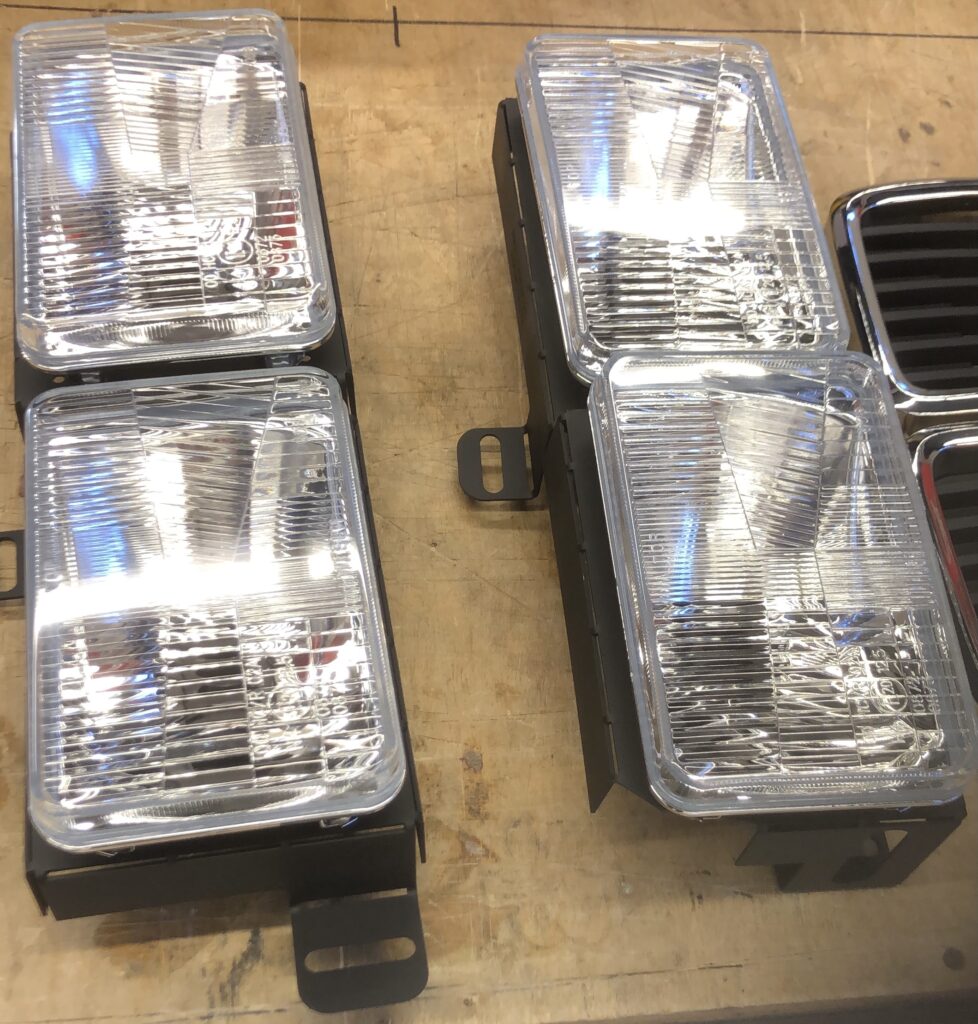 Headlights +Metal Headlight Mounts for Taifun grill BMW e30 Auto