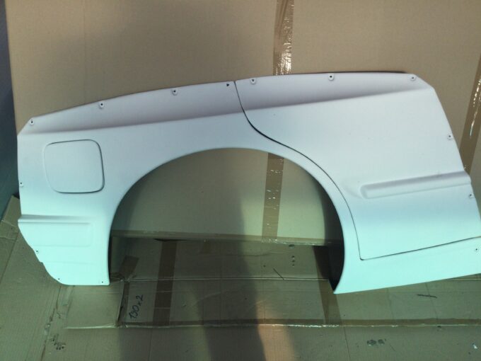 BMW e30 4-door (sedan/touring) wide body kit by parts (fender flares/overfenders) (after fitting)